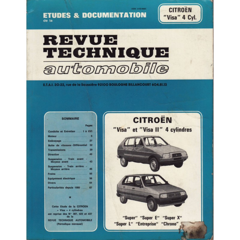 Revue technique automobile - Citroën Visa et Visa II